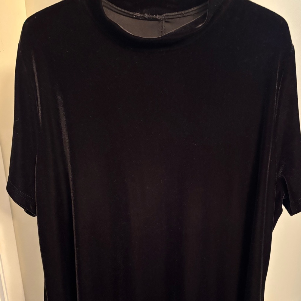 East West Vintage Plus Size Black Velvet Dress